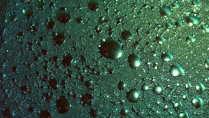 green bubbly surface